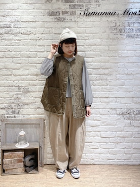 「Samansa Mos2（サマンサ モスモス）のエッグパンツ（その他パンツ）」を使った、マユさん（レディース・162cm）の秋コーディネート
