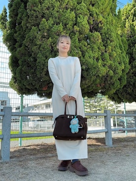 「アイテム（ワンピース/ドレス、ベージュ系）」を使った、by LEGNAさん（レディース・161cm）の秋コーディネート