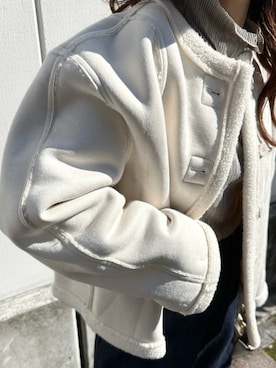 「アイテム（ムートンコート）」を使った、by LEGNAさん（レディース・161cm）の秋コーディネート