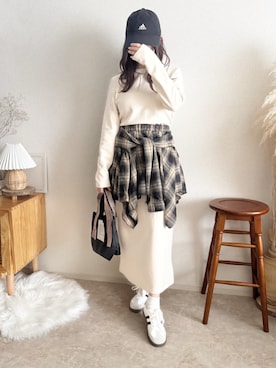 「アイテム（ワンピース/ドレス、ベージュ系）」を使った、by LEGNAさん（レディース・154cm）の秋コーディネート