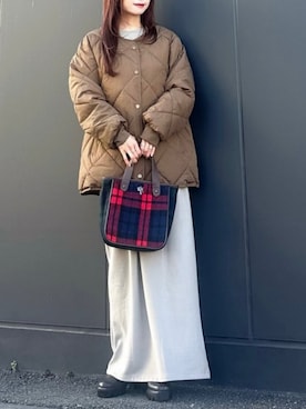 「アイテム（ノーカラージャケット）」を使った、by LEGNAさん（レディース・149cm）の冬コーディネート