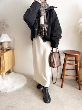 「アイテム（ワンピース/ドレス、ベージュ系）」を使った、by LEGNAさん（レディース・154cm）の秋コーディネート