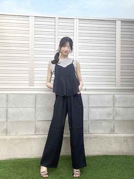 「オールブラック」｜「アイテム（オールインワン・サロペット）」を使った、by LEGNAさん（レディース・155cm）の夏コーディネート