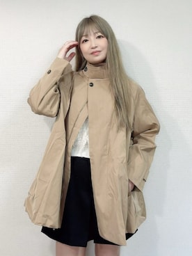 「アイテム（ステンカラーコート）」を使った、by LEGNAさん（レディース・161cm）の秋コーディネート