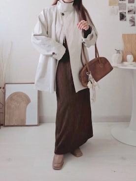 「アイテム（ステンカラーコート）」を使った、by LEGNAさん（レディース・150cm）の秋コーディネート