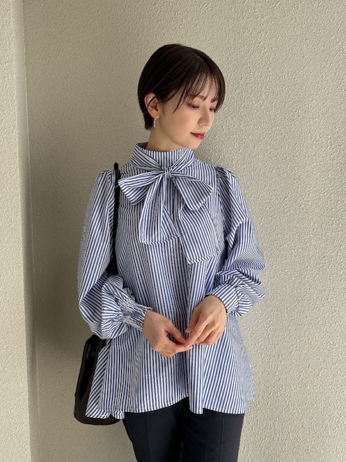 セール】ハイネックバックリボンブラウス レディース Aライン