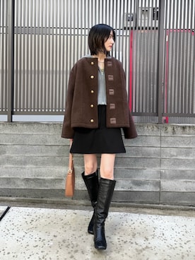 「アイテム（ムートンコート）」を使った、by LEGNAさん（レディース・153cm）の秋コーディネート