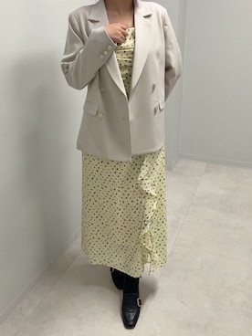 「小花柄」｜広島ミナモア店さん（レディース・160cm）の春コーディネート