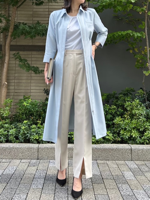 多サイズ展開 タック切替半袖カットソー