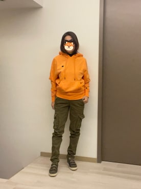 「アイテム（ジャージ）」を使った、sflinさん（レディース・162cm）の冬コーディネート