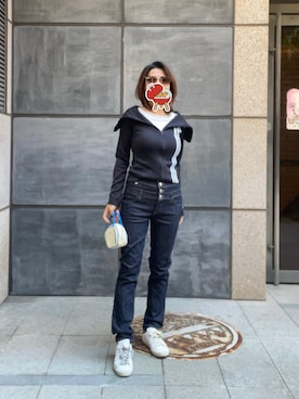 「アイテム（スタジャン）」を使った、sflinさん（レディース・162cm）の秋コーディネート