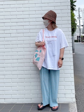 「ISOOK（アイスー）のアイテム（パンツ）」を使った、yokoさん（レディース・157cm）の夏コーディネート