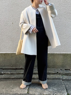 「メゾンマルジェラ」｜「アイテム（サロペット/オーバーオール）」を使った、yokoさん（レディース・157cm）の冬コーディネート