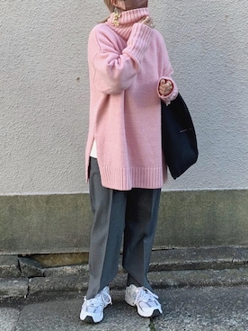 「THE SHINZONE（ザ　シンゾーン）のアイテム（スラックス）」を使った、yokoさん（レディース・157cm）の冬コーディネート