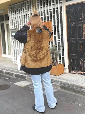 「feepur（フェピュール）のアイテム（ミリタリージャケット）」を使った、yokoさん（レディース・157cm）の秋コーディネート