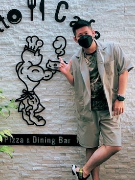 「niko and...（ニコアンド）のアイテム（オールインワン・サロペット）」を使った、ぽんつよさん（メンズ・168cm）の夏コーディネート