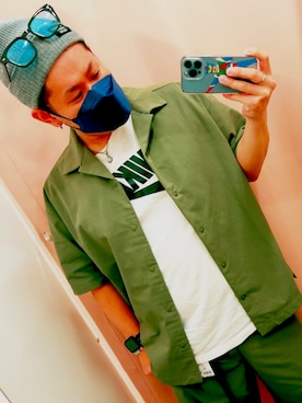 「ワークマン」｜「アイテム（オールインワン・サロペット）」を使った、ぽんつよさん（メンズ・168cm）の夏コーディネート
