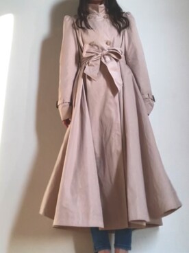 「フレンチガーリー」｜「アイテム（トレンチコート）」を使った、aoinocordinateさん（レディース・160cm）の冬コーディネート