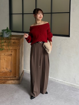 「アイテム（トートバッグ）」を使った、yunaさん（レディース・152cm）の冬コーディネート