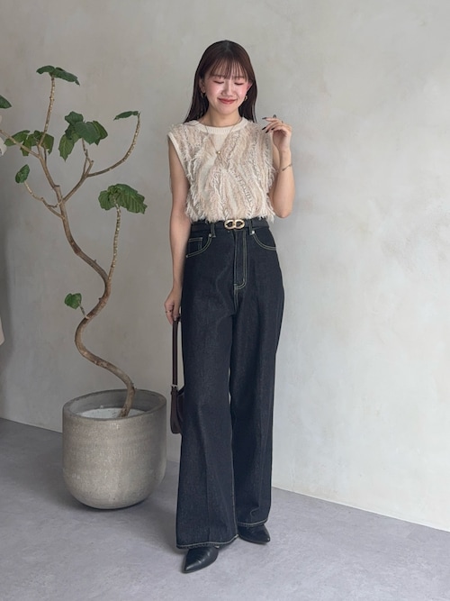 Yuna企画】ハイウエストストレートデニムパンツ（その他パンツ