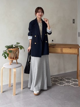 「アイテム（テーラードジャケット）」を使った、yunaさん（レディース・152cm）の春コーディネート