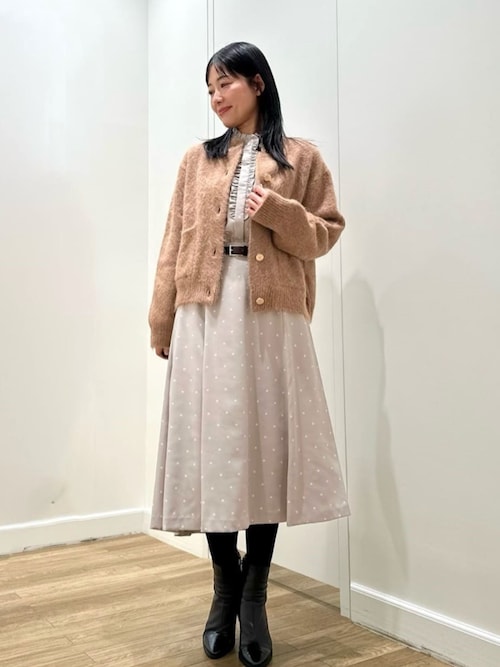 アルパカシャギーニットカーディガン