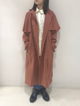 「ケープコート」｜「アイテム（トレンチコート）」を使った、ゆりさん（レディース・159cm）の春コーディネート
