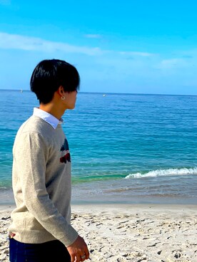 「Abercrombie&Fitch（アバークロンビーアンドフィッチ）のアイテム（ニット/セーター）」を使った、ricky11jpnsさん（メンズ・175cm）の冬コーディネート