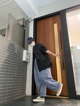「carhartt」｜「アイテム（その他シューズ）」を使った、キヌさん（レディース・153cm）の夏コーディネート