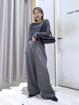 「GLOBAL WORK（グローバルワーク）のシリンダーバッグ/1054922（ショルダーバッグ、ブラック系）」を使った、cocorogwさん（レディース・159cm）の秋コーディネート