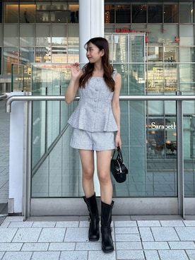 「アイテム（ブーツ）」を使った、ayuさん（レディース・155cm）の夏コーディネート