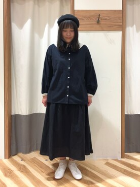 「Samansa Mos2（サマンサ モスモス）の配色前後2WAYブラウス（シャツ/ブラウス）」を使った、kohaku🐑さん（レディース・164cm）の冬コーディネート