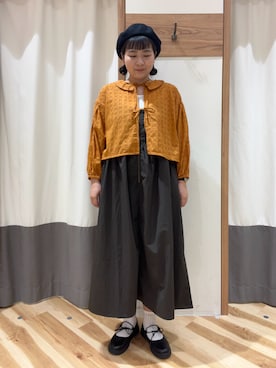 「キャミワンピ」｜「アイテム（ハンチング/ベレー帽）」を使った、kohaku🐑さん（レディース・164cm）の夏コーディネート