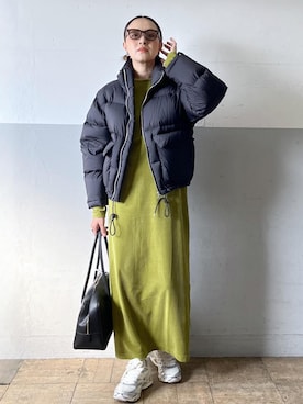 「ADAM ET ROPE'（アダムエロペ）の【MIZUNO(ミズノ)】WAVE PROPHECY LS（スニーカー）」を使った、カワバタさん（レディース・166cm）の冬コーディネート