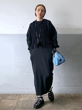 「アイテム（ワンピース/ドレス）」を使った、カワバタさん（レディース・166cm・40代）の冬コーディネート