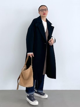 「アイテム（ステンカラーコート）」を使った、カワバタさん（レディース・166cm・40代）の秋コーディネート
