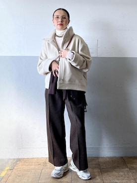 「アイテム（バッグ）」を使った、カワバタさん（レディース・166cm・50代）の秋コーディネート