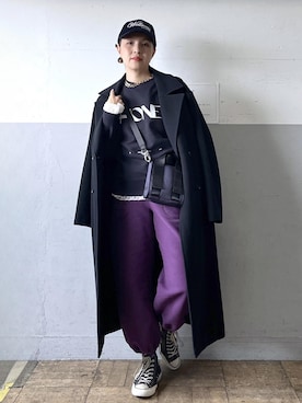 「アイテム（ピーコート）」を使った、カワバタさん（レディース・166cm）の冬コーディネート