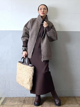 「アイテム（その他アウター）」を使った、カワバタさん（レディース・166cm・40代）の秋コーディネート