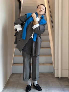 「EMOELLE（エモエレ）のアイテム」を使った、カワバタさん（レディース・166cm）の秋コーディネート