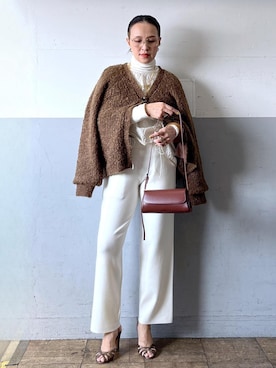 「アイテム（ネックレス）」を使った、カワバタさん（レディース・166cm・50代）の秋コーディネート