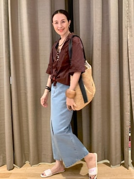 「アイテム（ワンピース/ドレス）」を使った、カワバタさん（レディース・166cm・40代）の夏コーディネート
