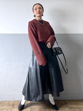 「アイテム（ステンカラーコート）」を使った、カワバタさん（レディース・166cm・50代）の秋コーディネート