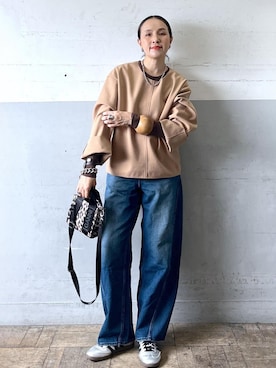 「アイテム（バッグ）」を使った、カワバタさん（レディース・166cm・40代）の秋コーディネート