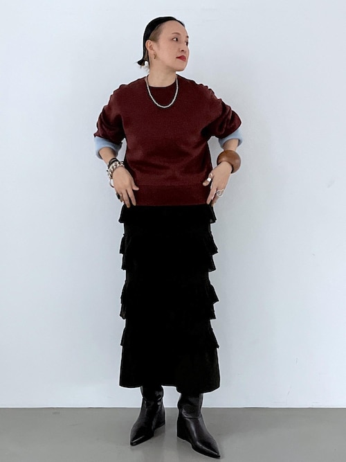 フリルニットスカート（スカート）｜ADAM ET ROPE'（アダムエロペ）の