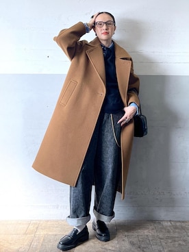 「アイテム（ステンカラーコート）」を使った、カワバタさん（レディース・166cm）の秋コーディネート