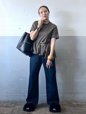 「アイテム（デニムパンツ）」を使った、カワバタさん（レディース・166cm・50代）の夏コーディネート