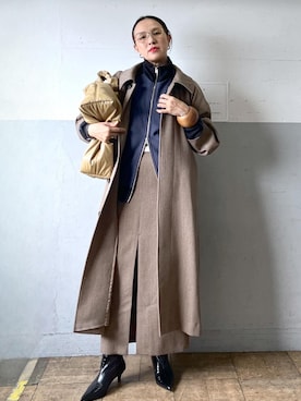 「アイテム（ステンカラーコート）」を使った、カワバタさん（レディース・166cm）の秋コーディネート