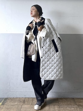 「アイテム（トートバッグ）」を使った、カワバタさん（レディース・166cm・50代）の冬コーディネート