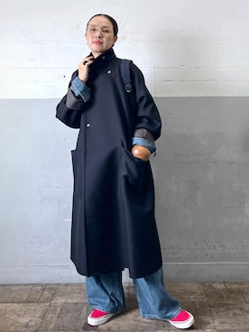 「アイテム（つなぎ/オールインワン）」を使った、カワバタさん（レディース・166cm）の秋コーディネート